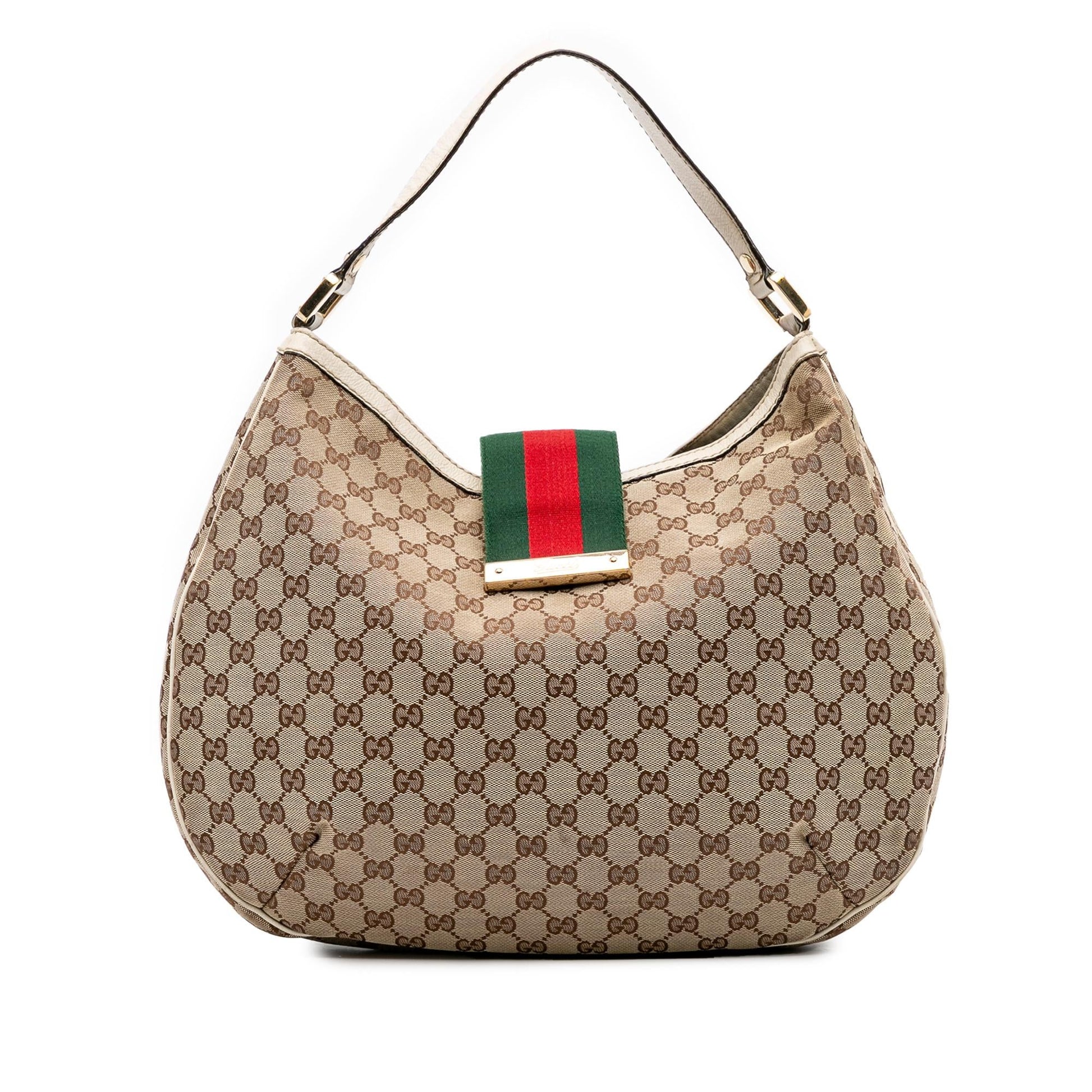 Gucci Large GG Canvas Web New Ladies Hobo