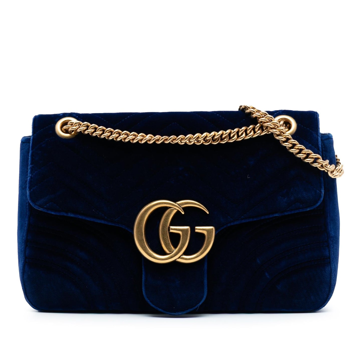 Gucci Large GG Marmont Matelasse Velvet Shoulder Bag