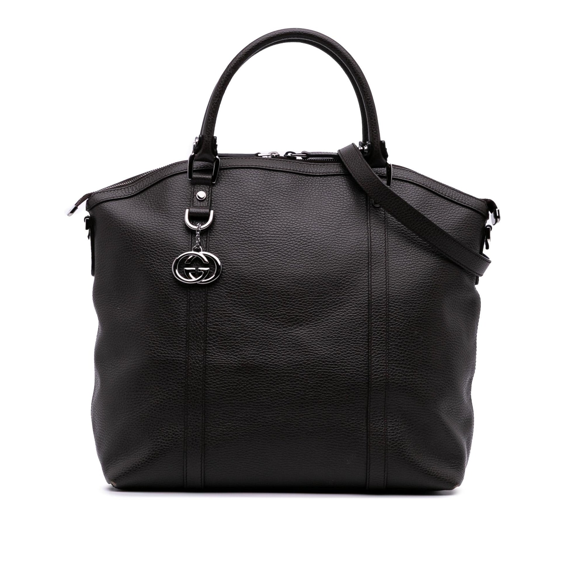 Gucci Large Leather GG Charm Dome Satchel