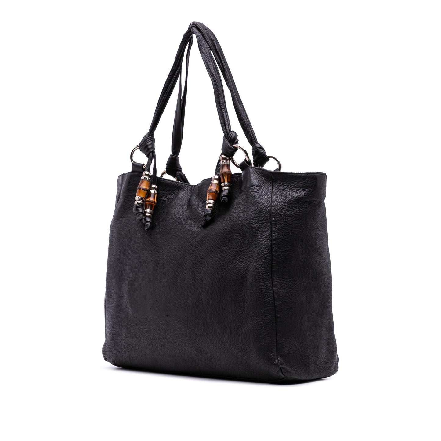 Gucci Large Pebbled Calfskin Bamboo Jungle Convertible Tote
