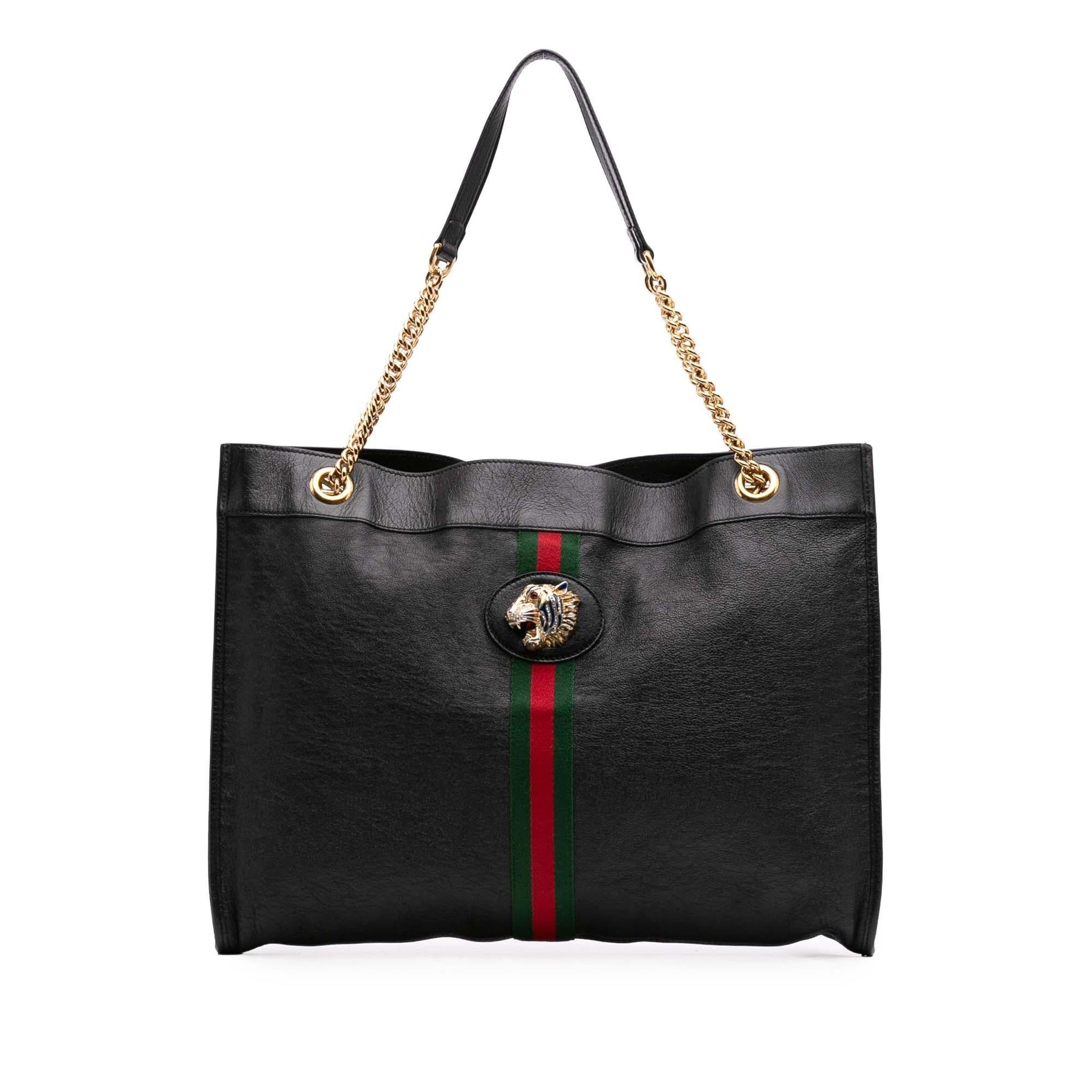 Gucci Large Web Leather Rajah Tote