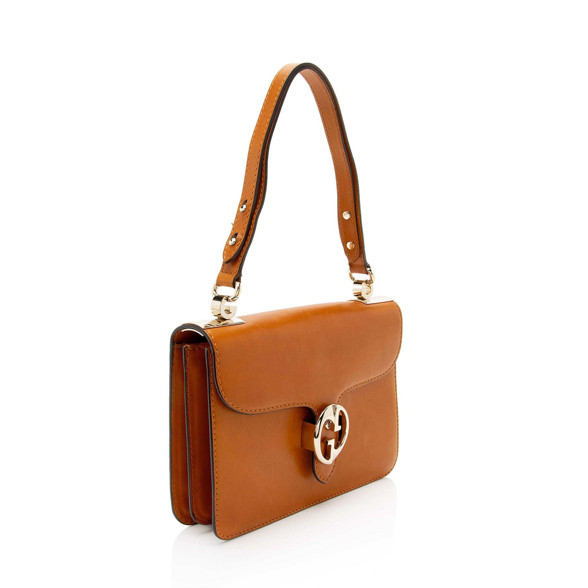 Gucci Leather 1973 Flap Medium Shoulder Bag