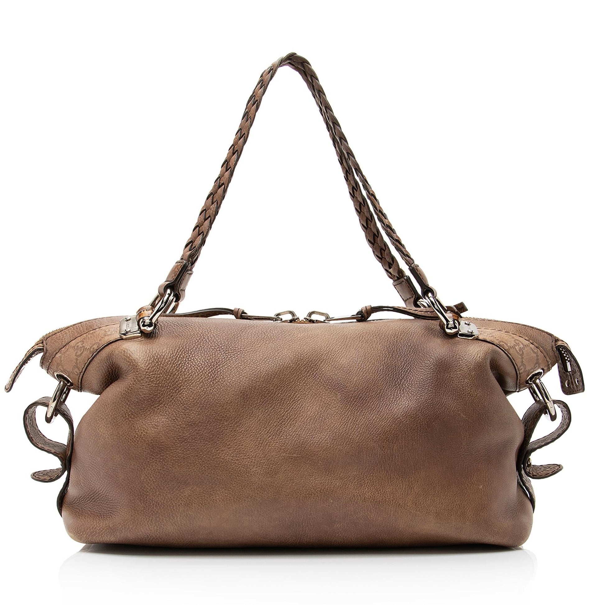 Gucci Leather Bamboo Bar Large Tote (SHF-23016)
