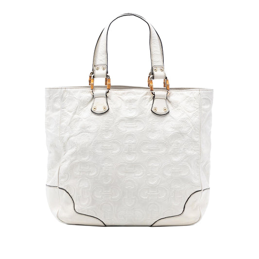 Gucci Leather Bamboo Horsebit Tote