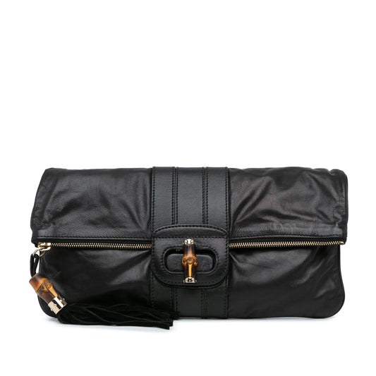 Gucci Leather Bamboo Lucy Fold Over Clutch (SHG-ithHFj)