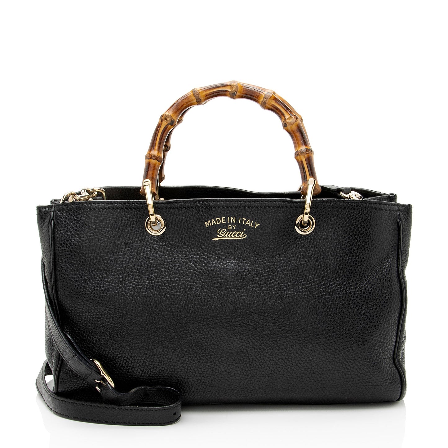 Gucci Leather Bamboo Medium Shopper Tote