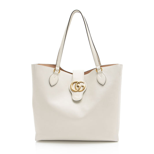Gucci Leather Dahlia Medium Tote (SHF-l9vBxj)