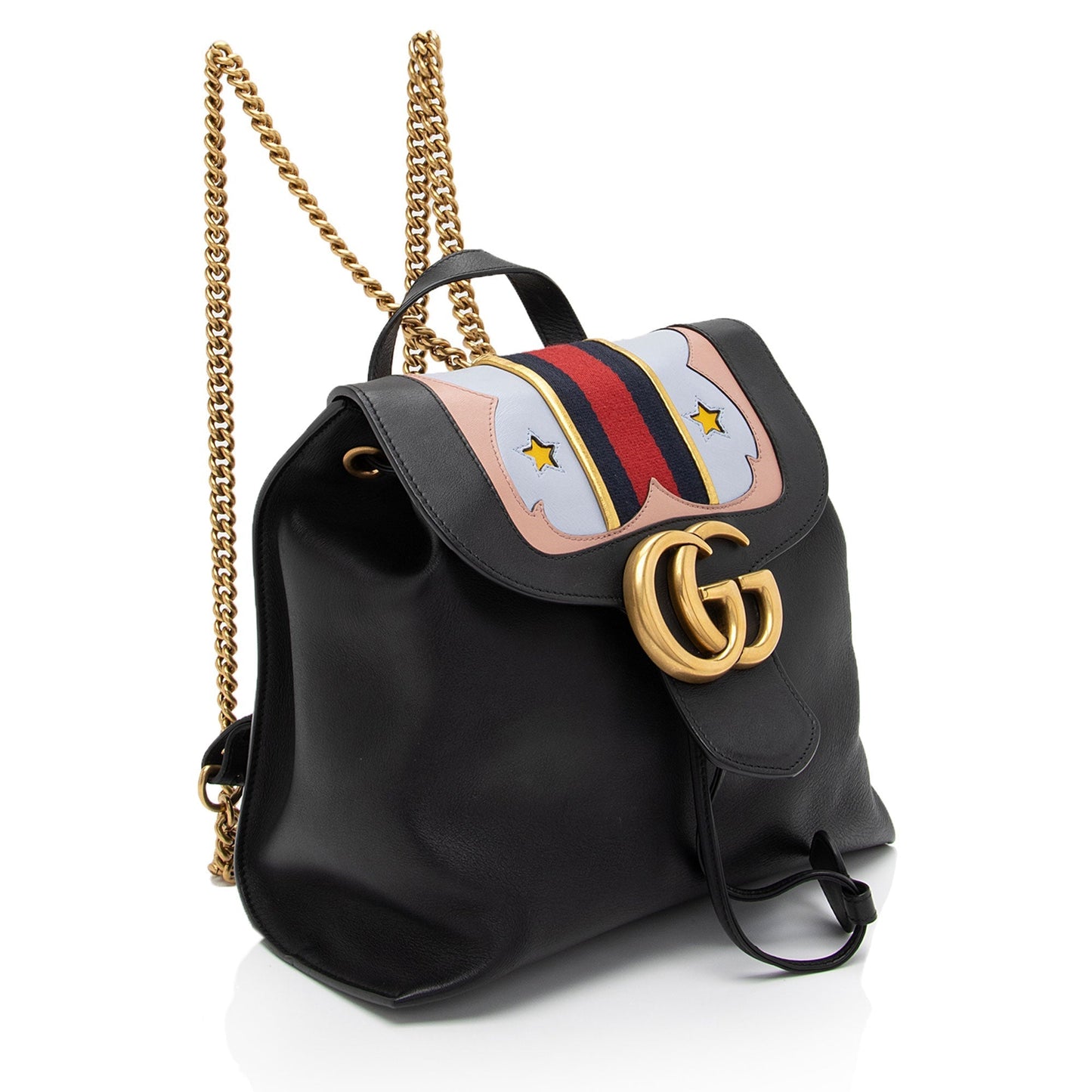 Gucci Nylon Chain Leather Shoulder Bag