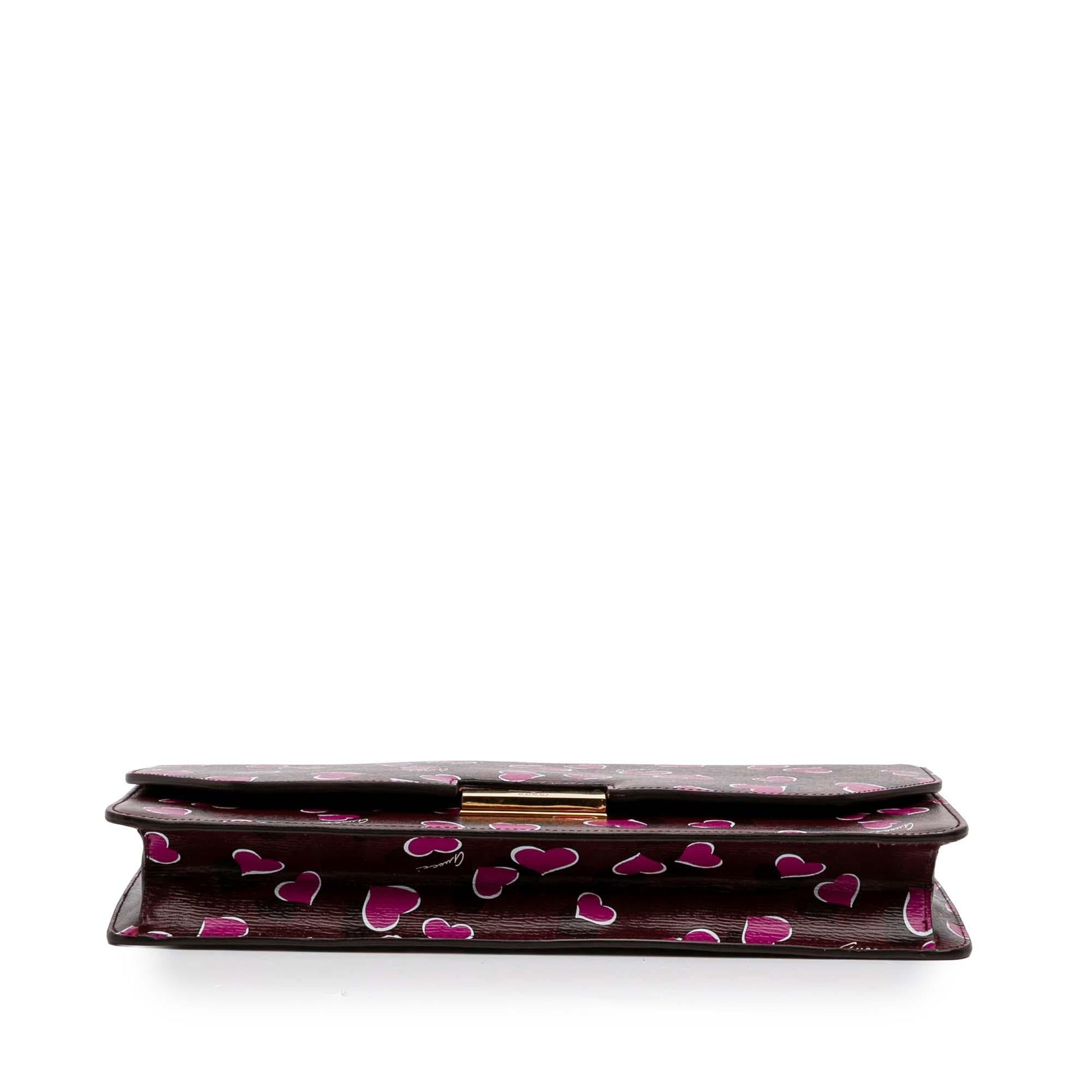 Gucci Leather Heartbeat Clutch