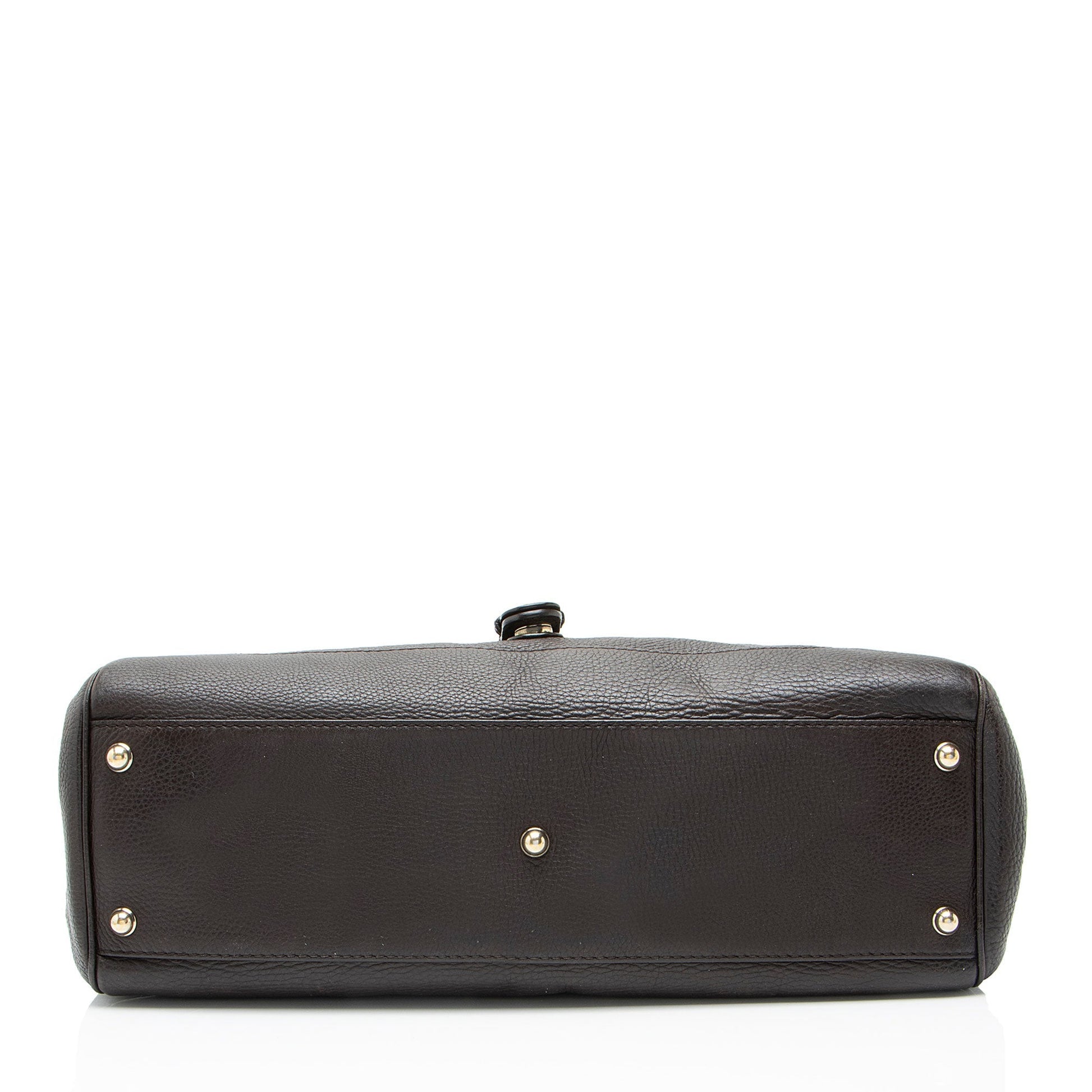 Gucci Leather Heritage Web Buckle Medium Satchel