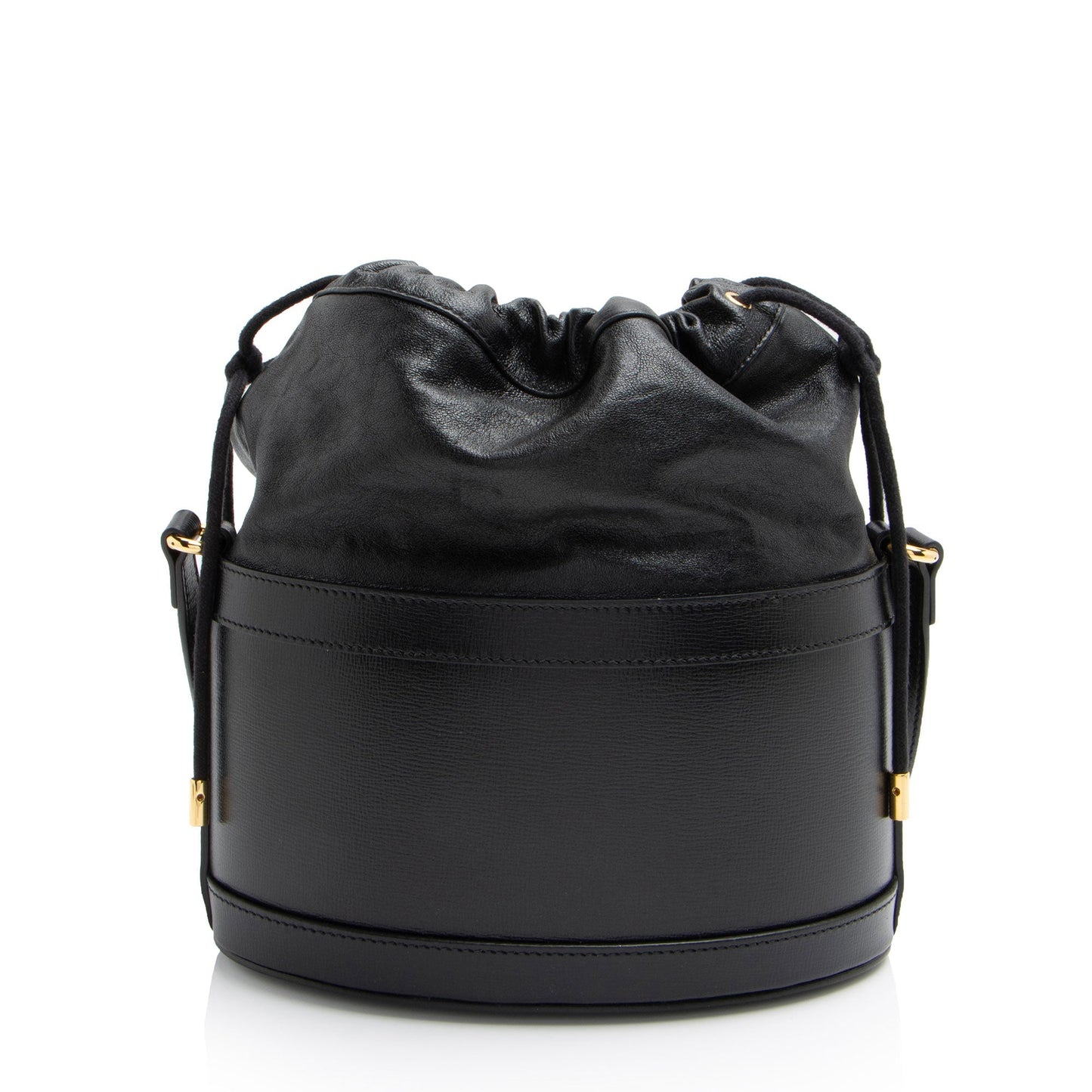 Gucci Leather Horsebit 1955 Drawstring Bucket Bag (SHF-LUUWQJ)