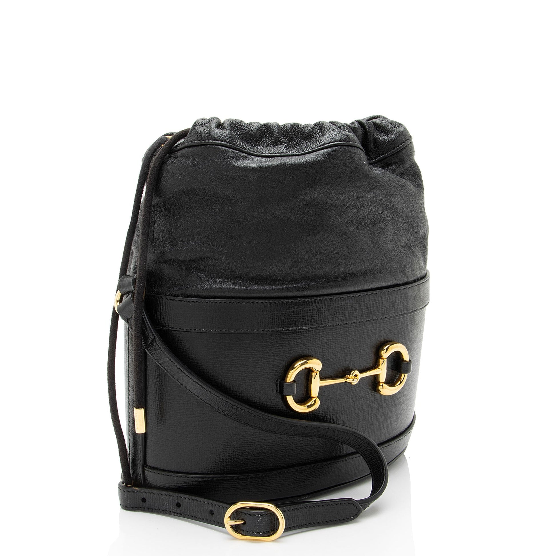 Gucci Leather Horsebit 1955 Drawstring Bucket Bag