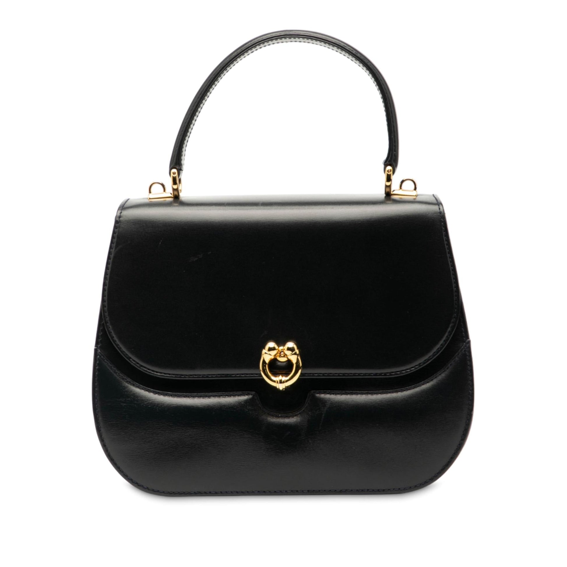 Gucci Leather Horsebit Top Handle Bag