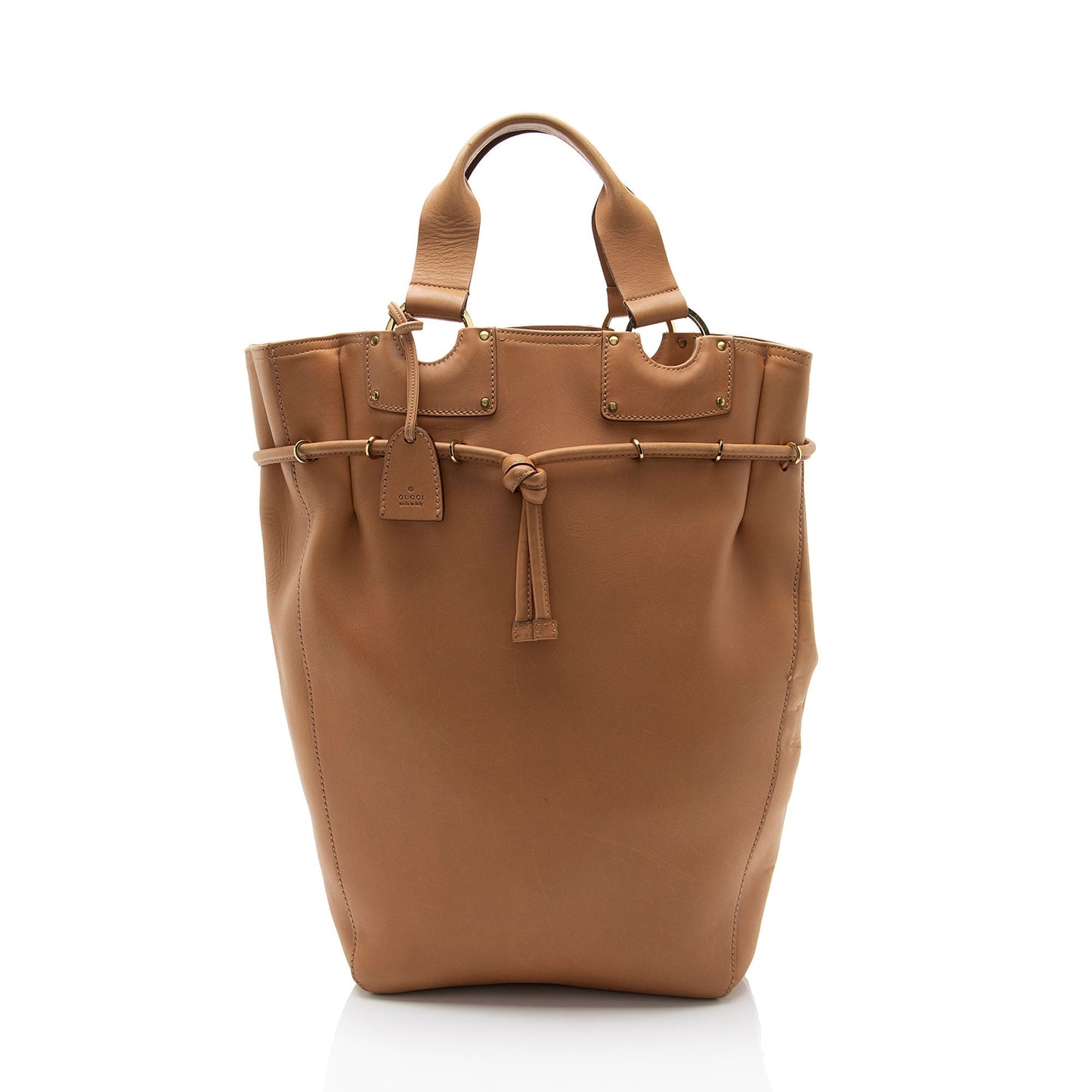 Gucci Leather Drawstring N/S Tote (SHF-)
