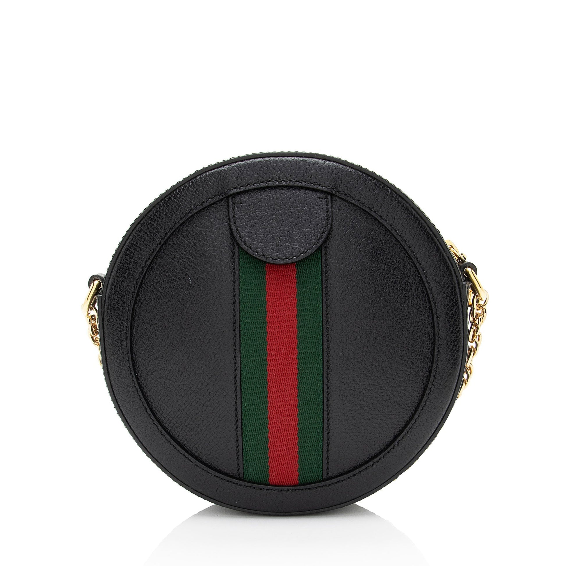 Gucci Leather Ophidia Round Mini Shoulder Bag (SHF-8X1FRs)