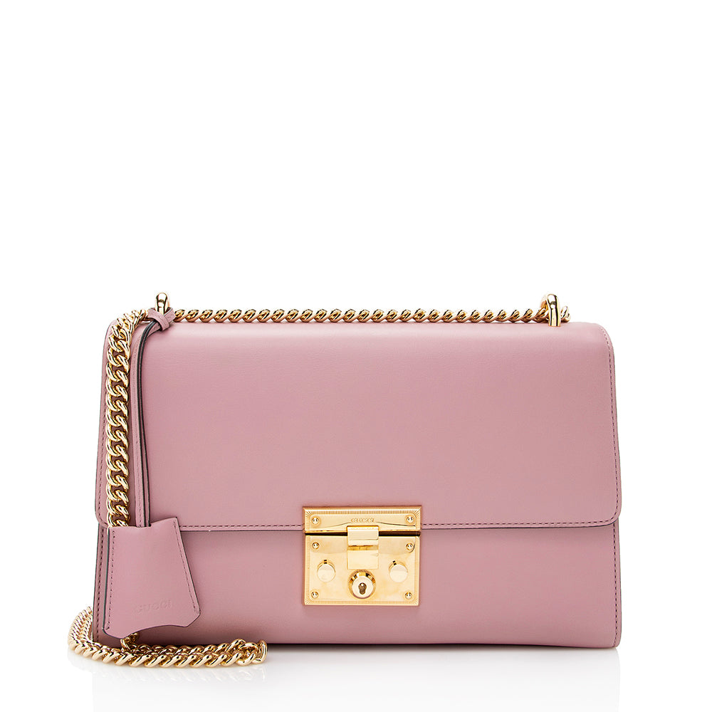 Gucci Leather Padlock Medium Shoulder Bag (SHF-21895)