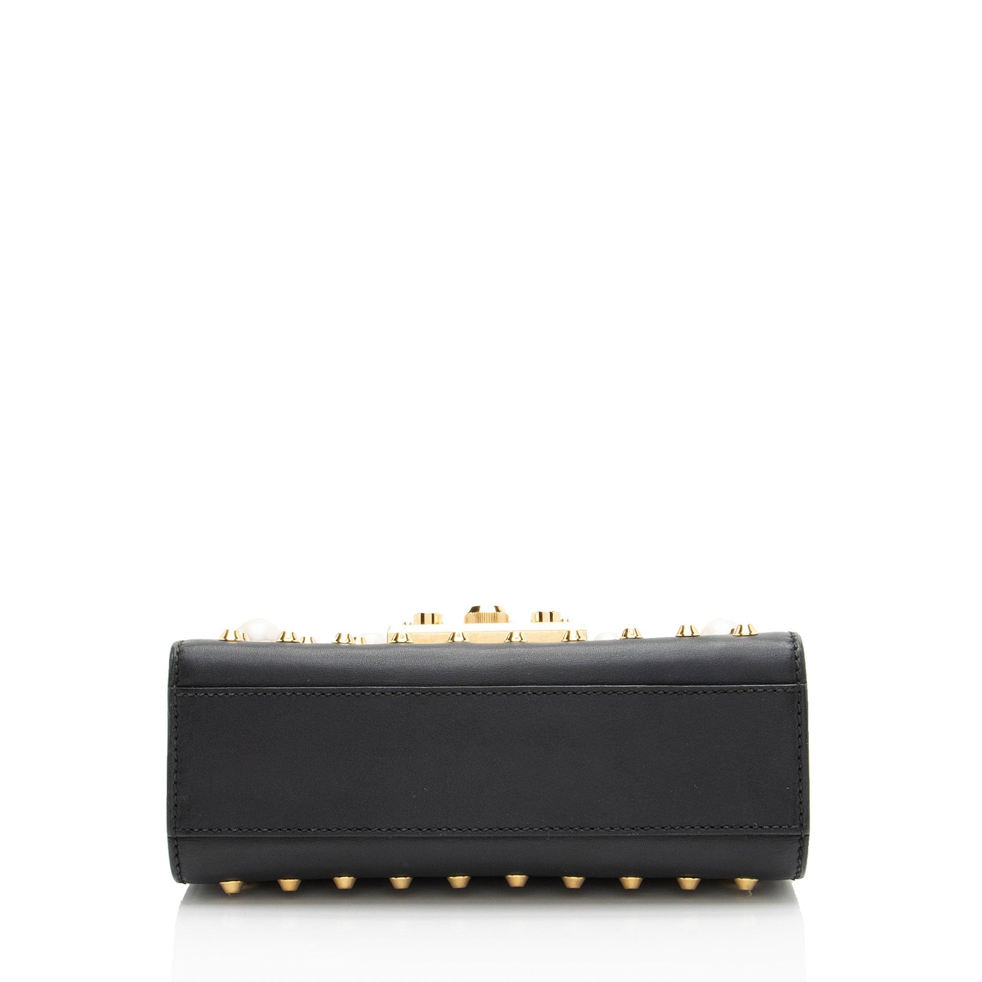 Gucci Leather Pearl Stud Padlock Small Shoulder Bag