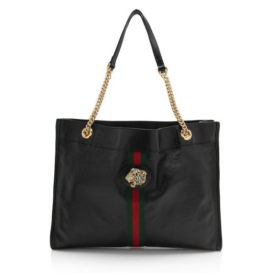 Gucci Leather Rajah Large Tote (SHF-mZ5Dai)
