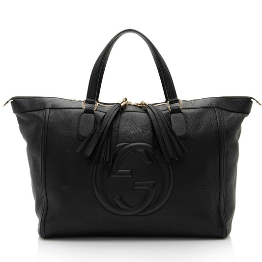 Gucci Leather Canvas Tote