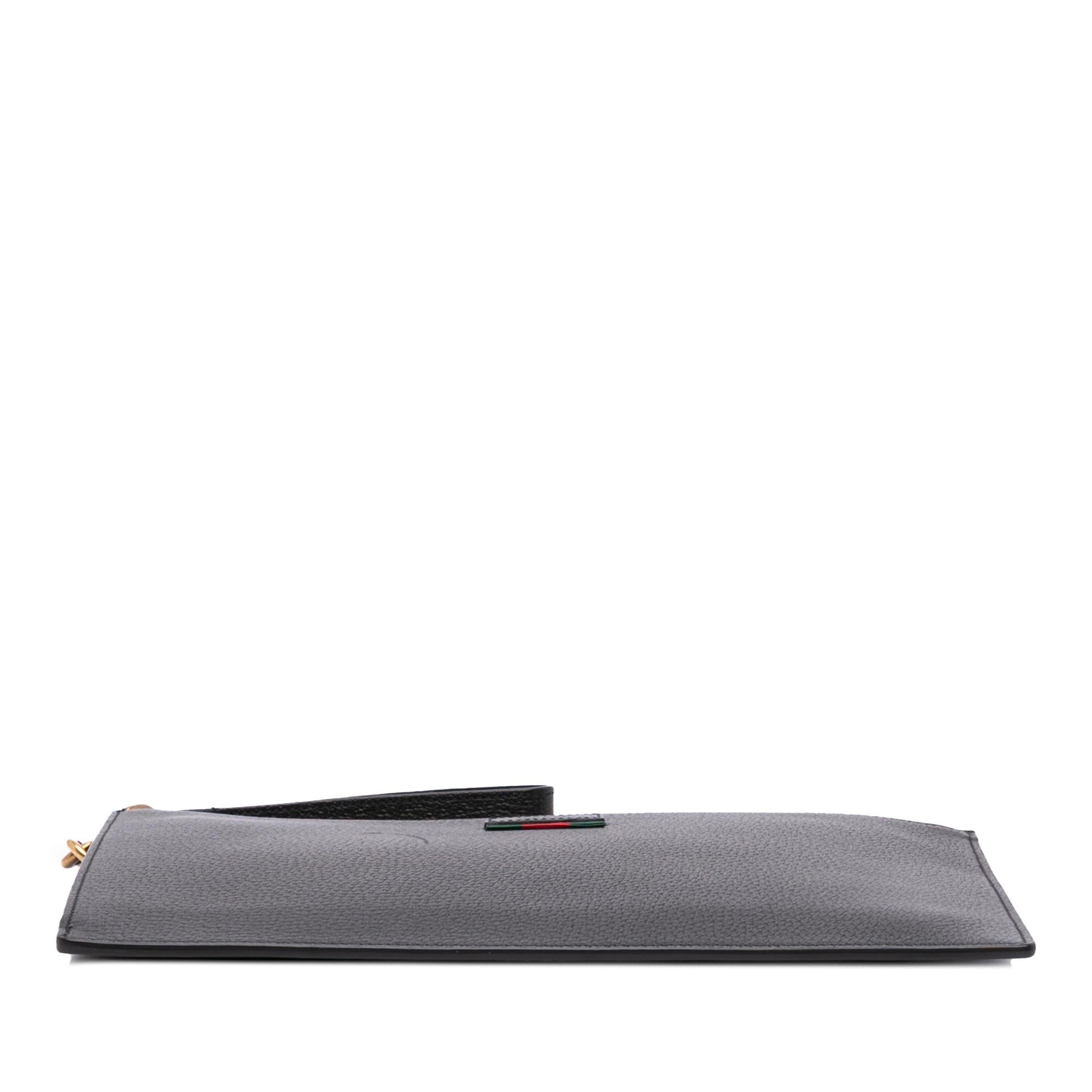 Gucci Leather Web Agora Clutch