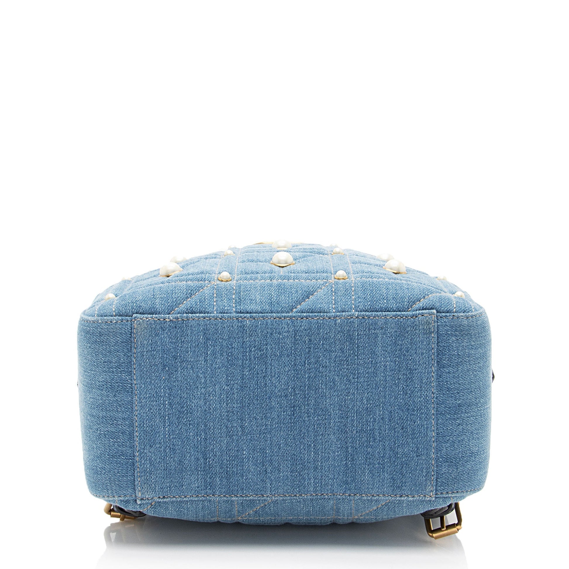 Gucci Matelasse Denim Pearl GG Marmont Backpack