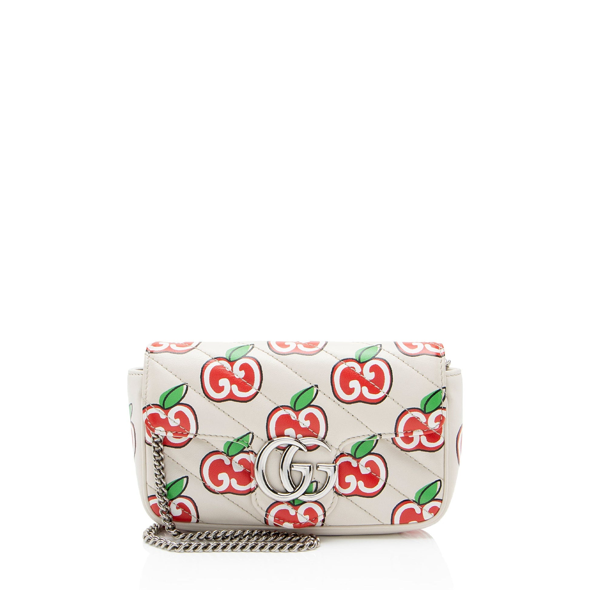 Gucci Matelasse Leather Apple GG Marmont Mini Flap Bag