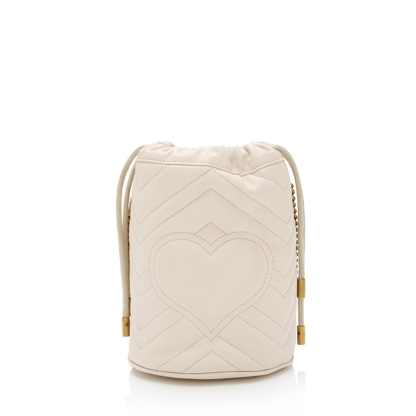 Gucci Matelasse Leather GG Marmont Mini Bucket Bag (SHF-)
