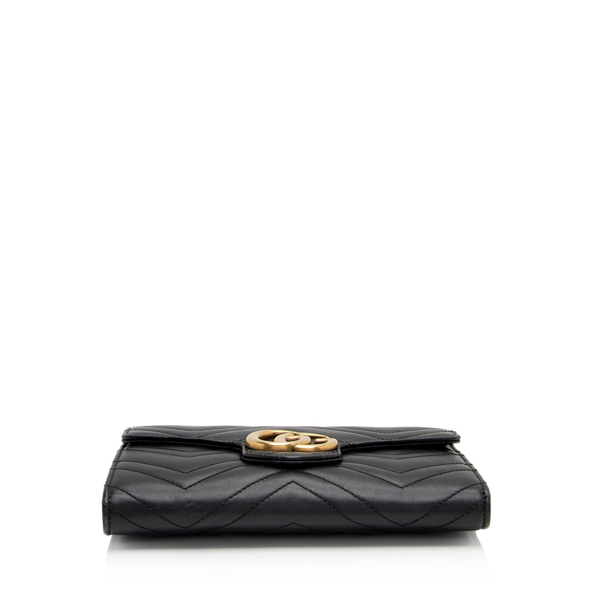 Gucci Matelasse Leather GG Marmont Flap Mini Wallet Bag (SHF-6xoeZx)