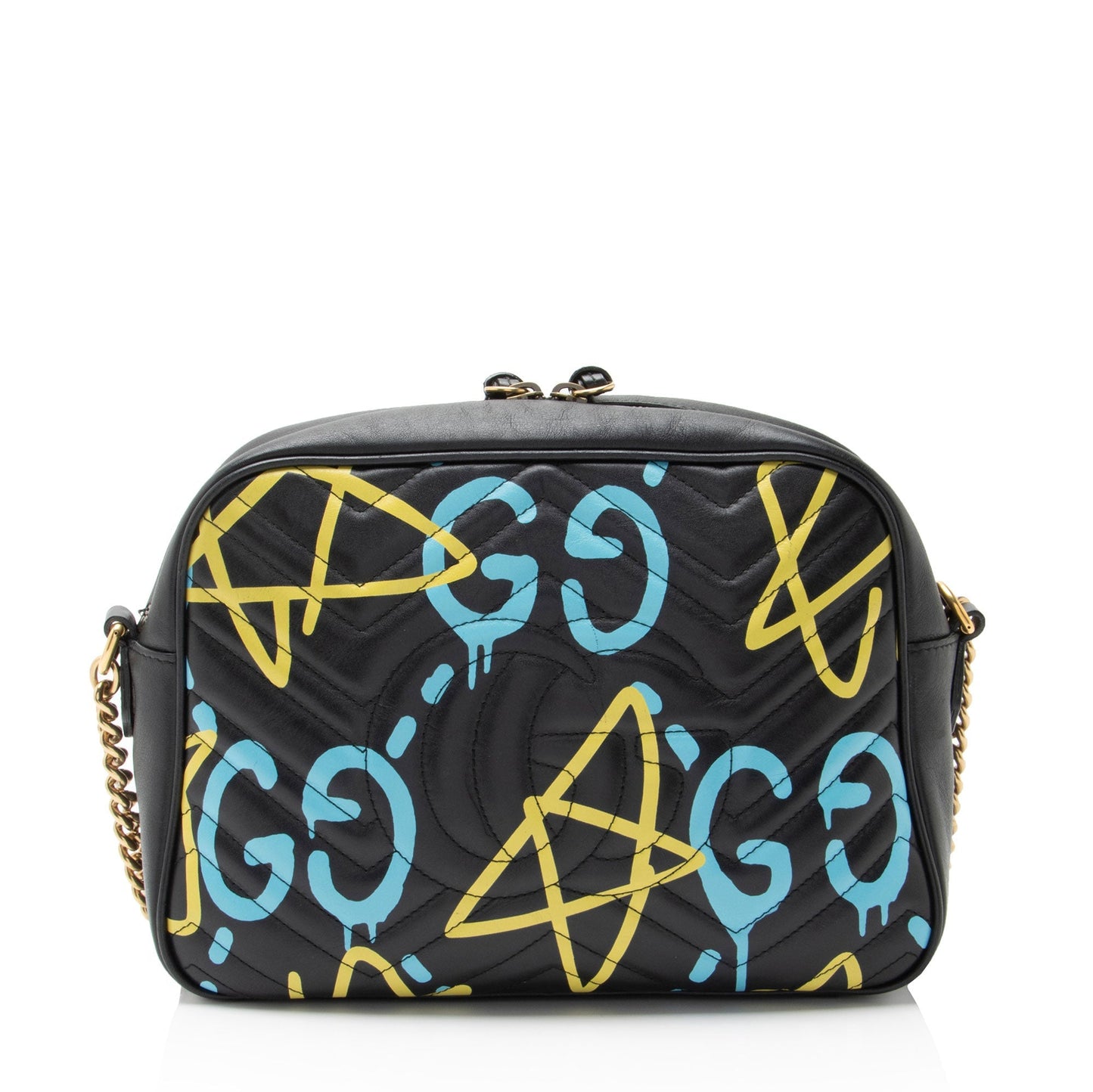 Gucci Matelasse Leather GG Marmont Ghost Medium Camera Bag