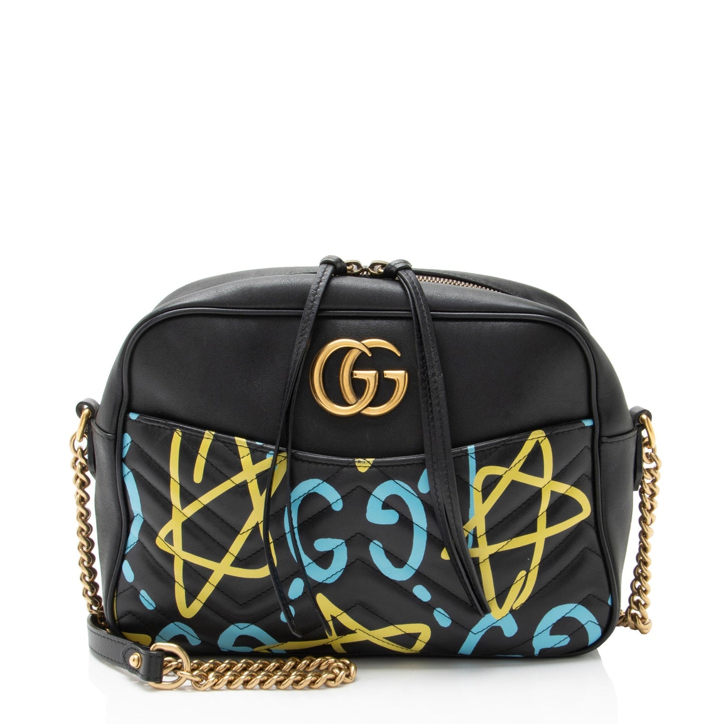 Gucci Matelasse Leather GG Marmont Ghost Medium Camera Bag