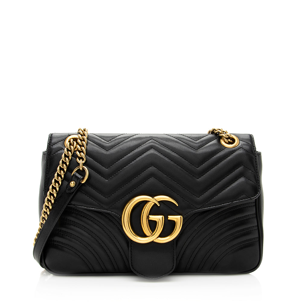 Gucci Matelasse Leather GG Marmont Medium Shoulder Bag (SHF-19739)