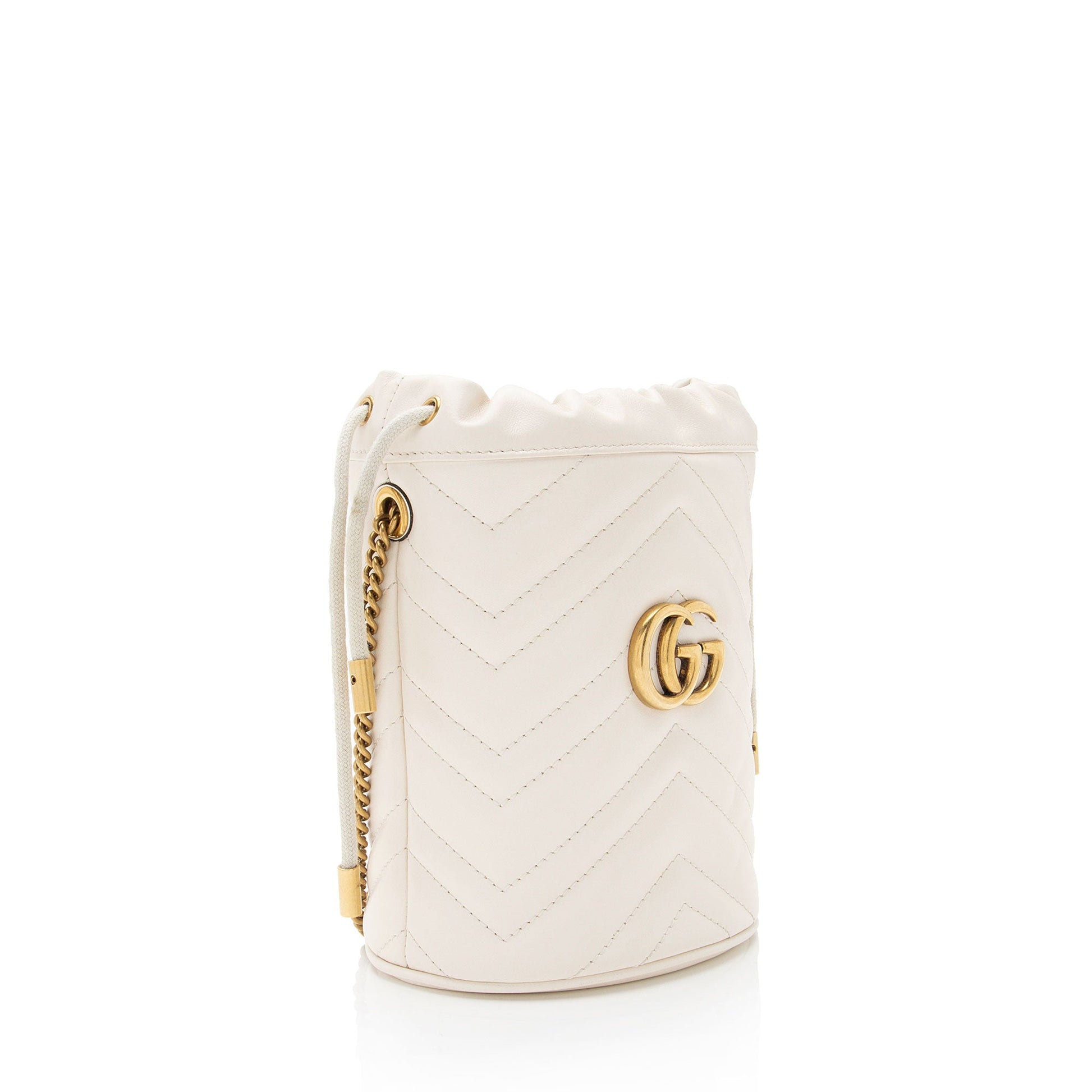 Gucci Matelasse Leather GG Marmont Mini Bucket Bag (SHF-mKaygk)
