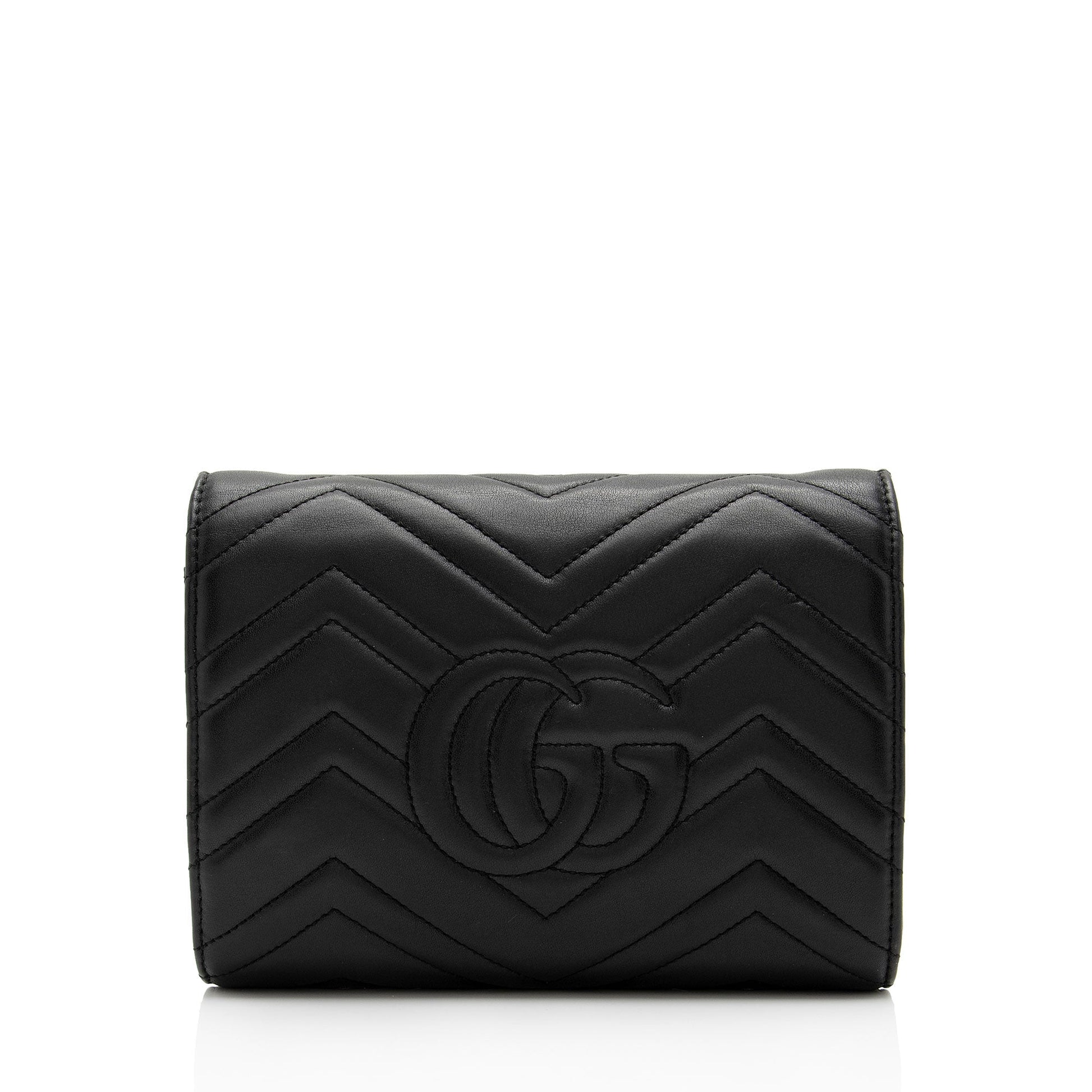 Gucci Matelasse Leather GG Marmont Mini Square Chain Bag (SHF-WW8qZG)