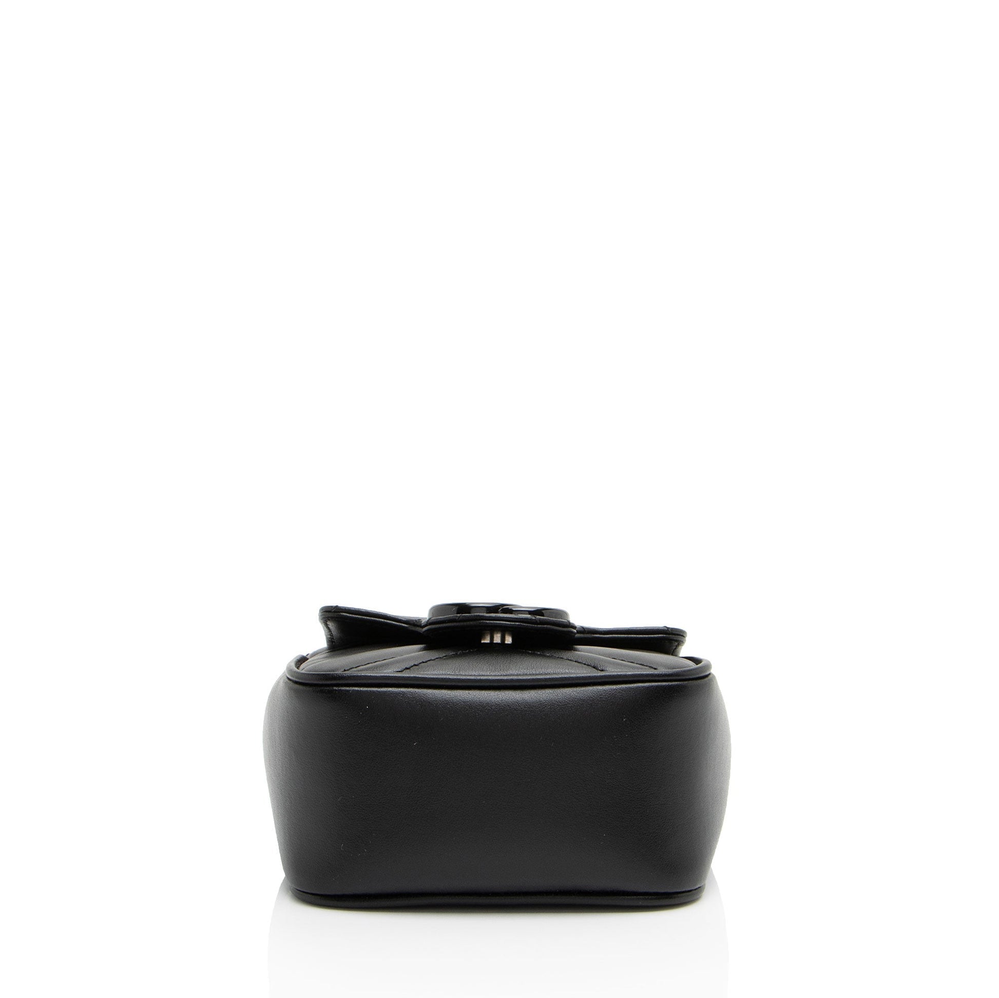 Gucci Matelasse Leather GG Marmont Monochrome Square Chain Belt Bag