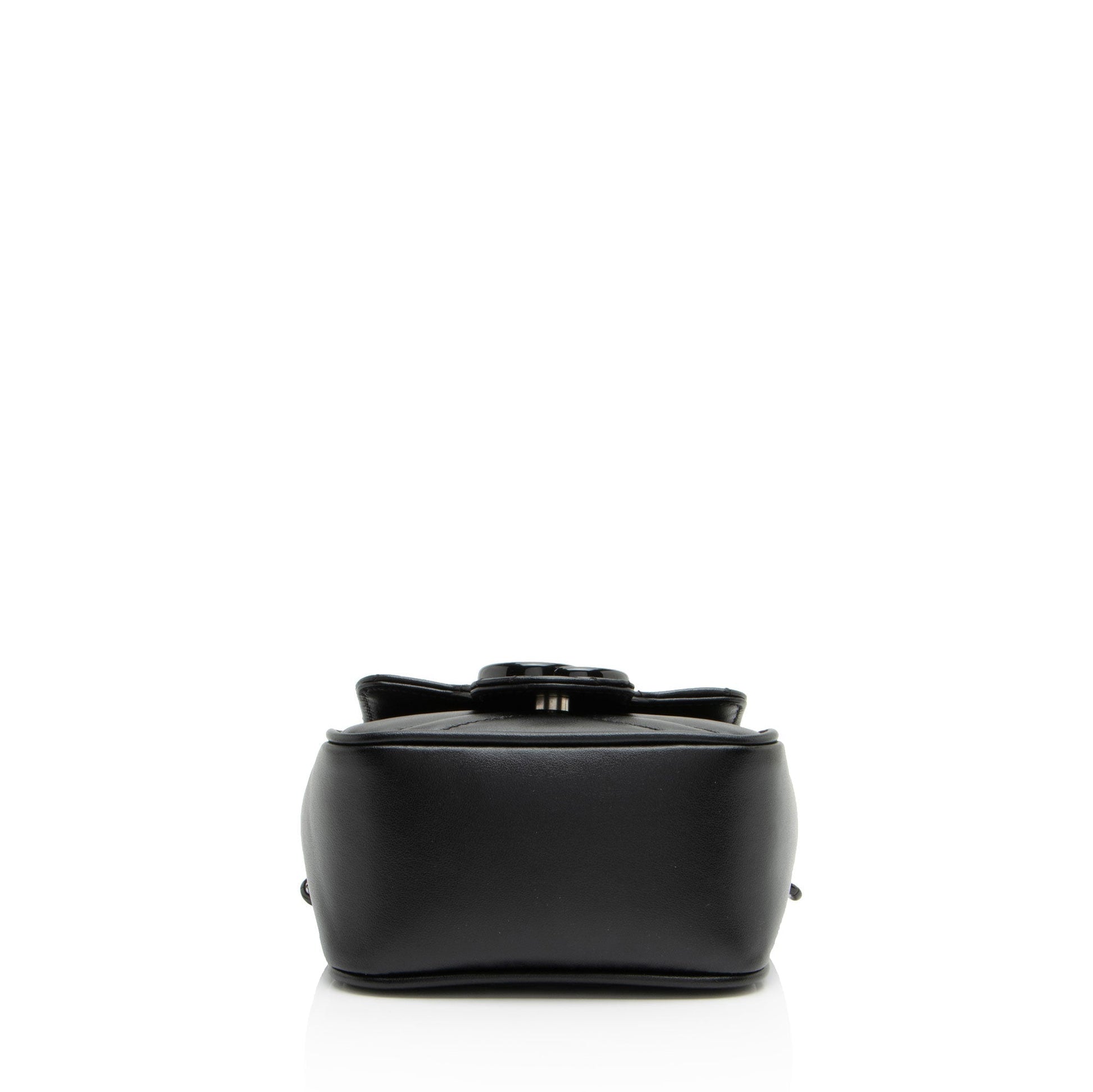 Gucci Matelasse Leather GG Marmont Monochrome Square Chain Belt Bag