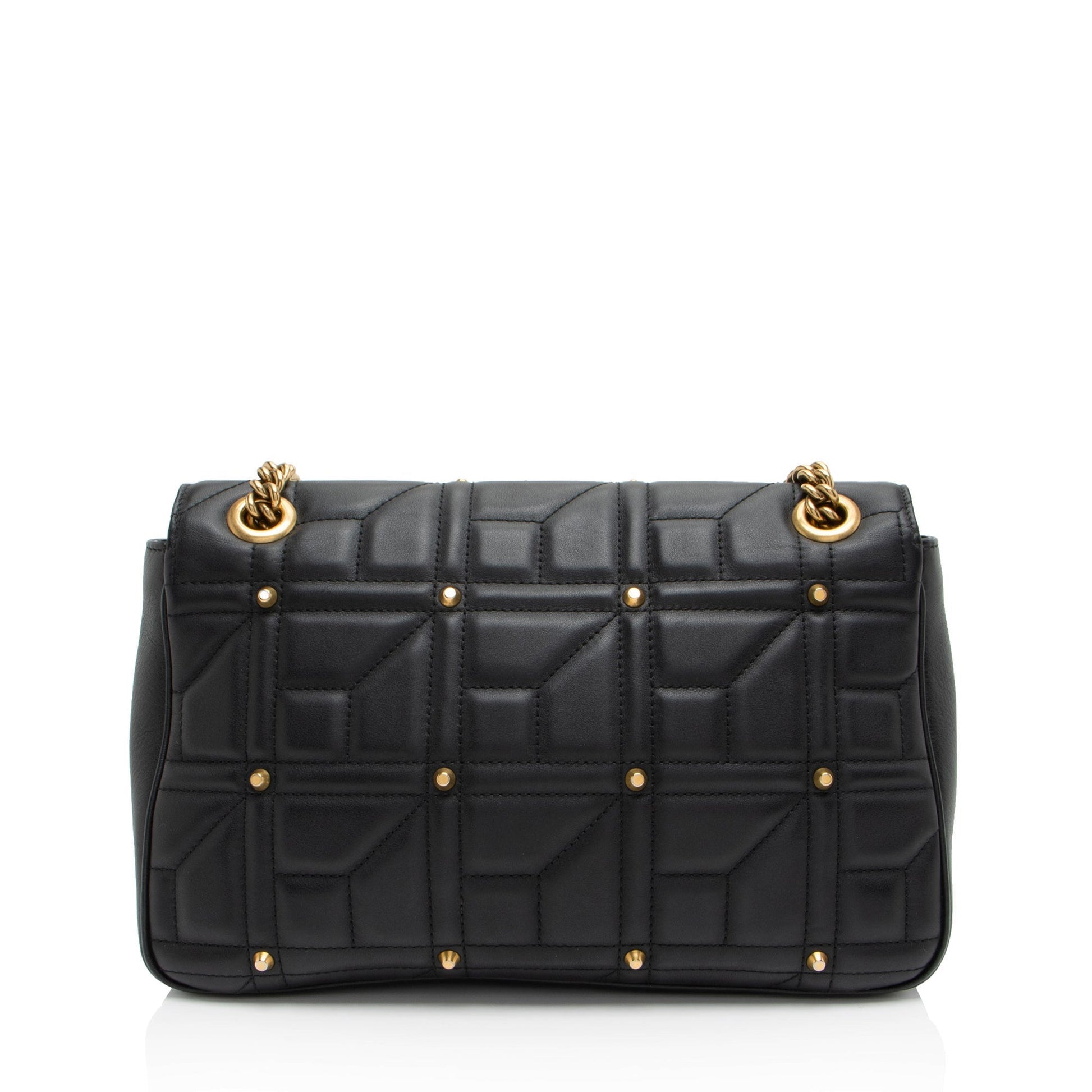 Gucci Matelasse Leather GG Marmont Studded Large Flap Bag