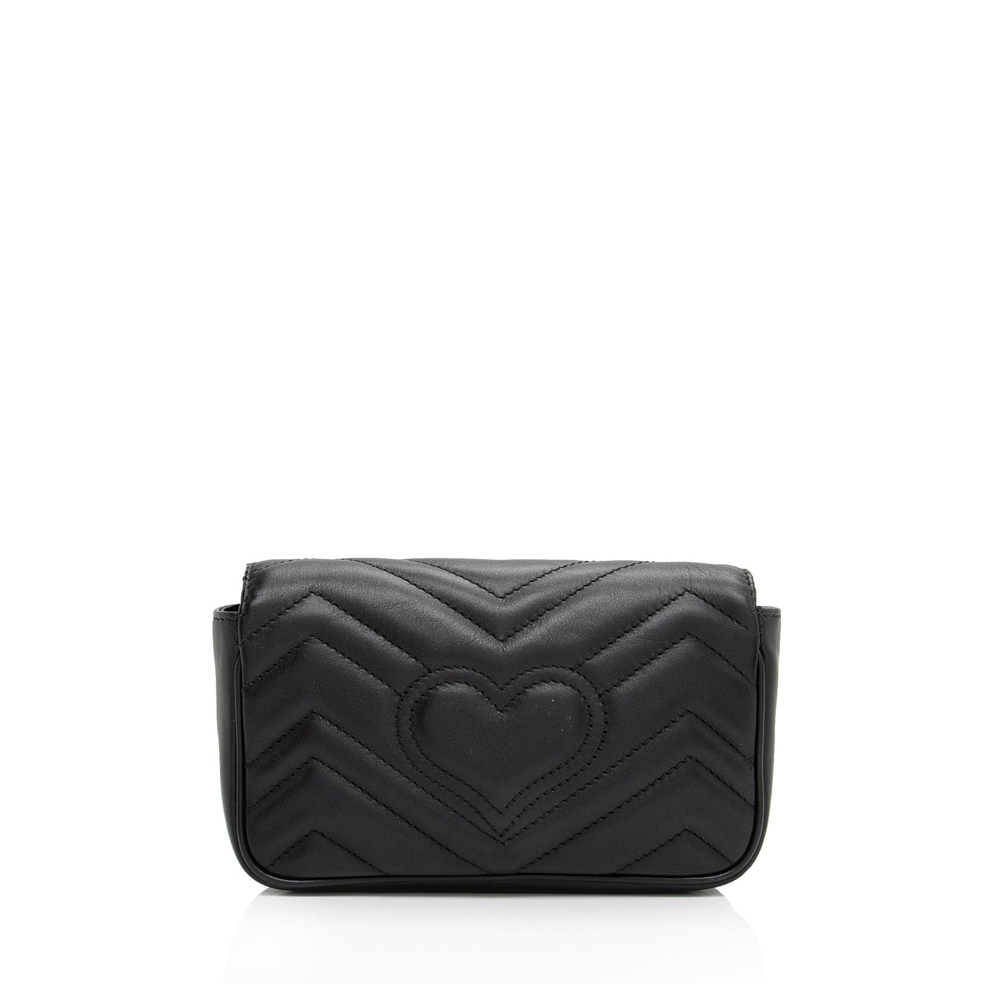 Gucci Matelasse Leather GG Marmont Super Mini Flap Bag (SHF-a6vrvo)