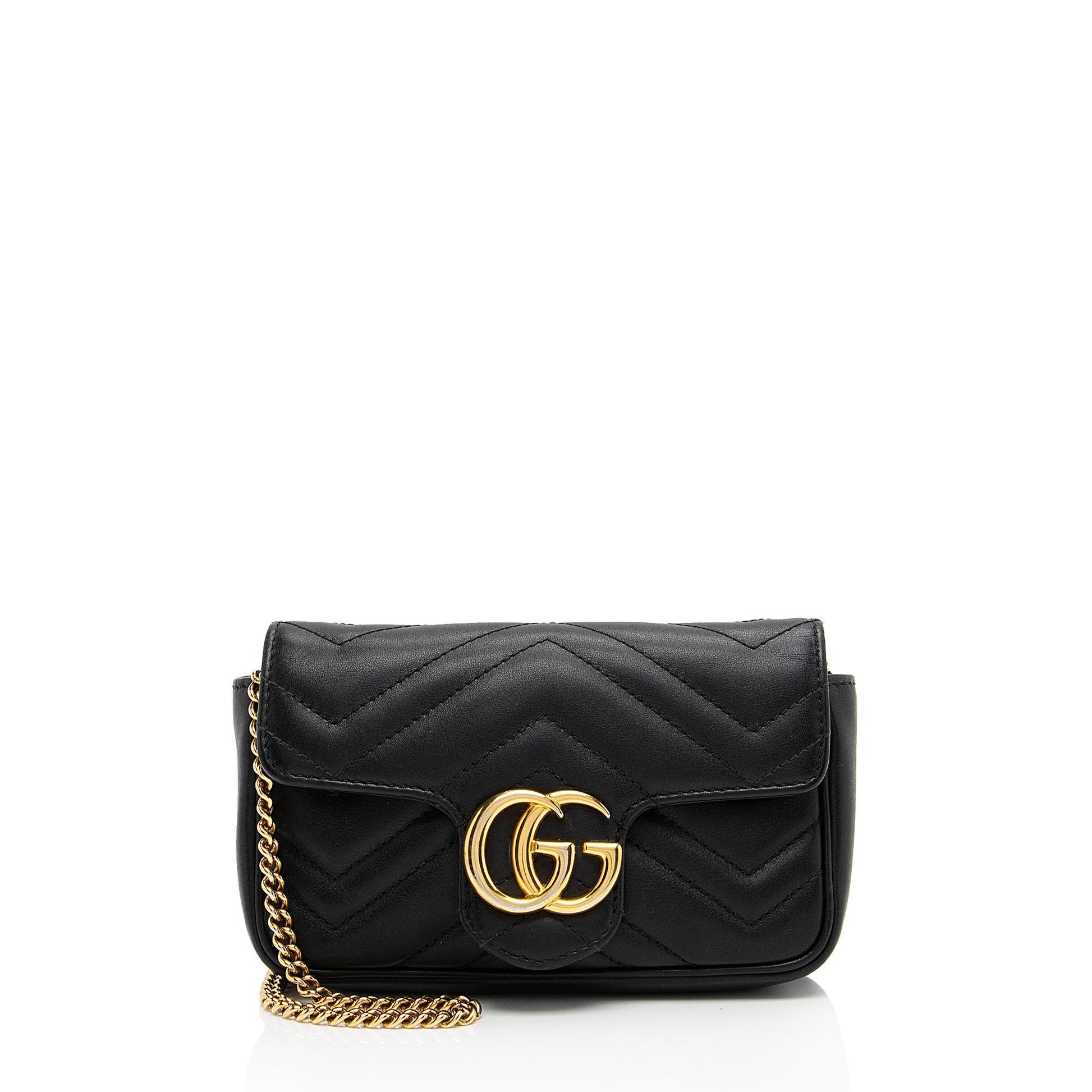 Gucci Matelasse Leather GG Marmont Super Mini Flap Bag (SHF-yBfrwz)