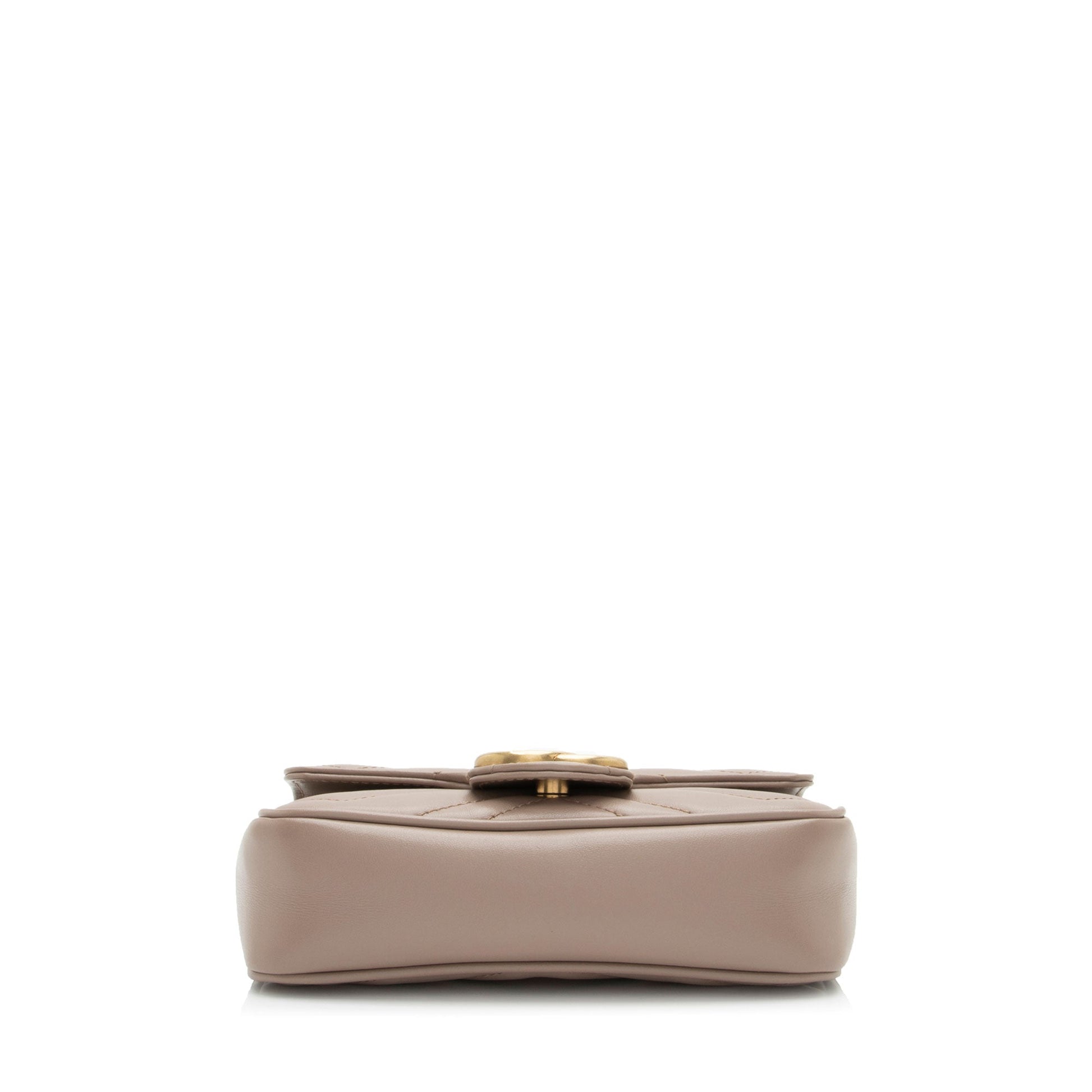 Gucci Matelasse Leather GG Marmont Super Mini Flap Bag (SHF-TvhWqj)