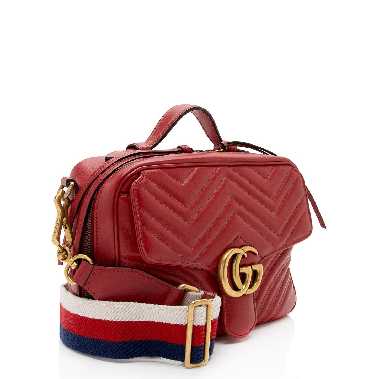 Gucci Nylon Leather Top Handle Crossbody