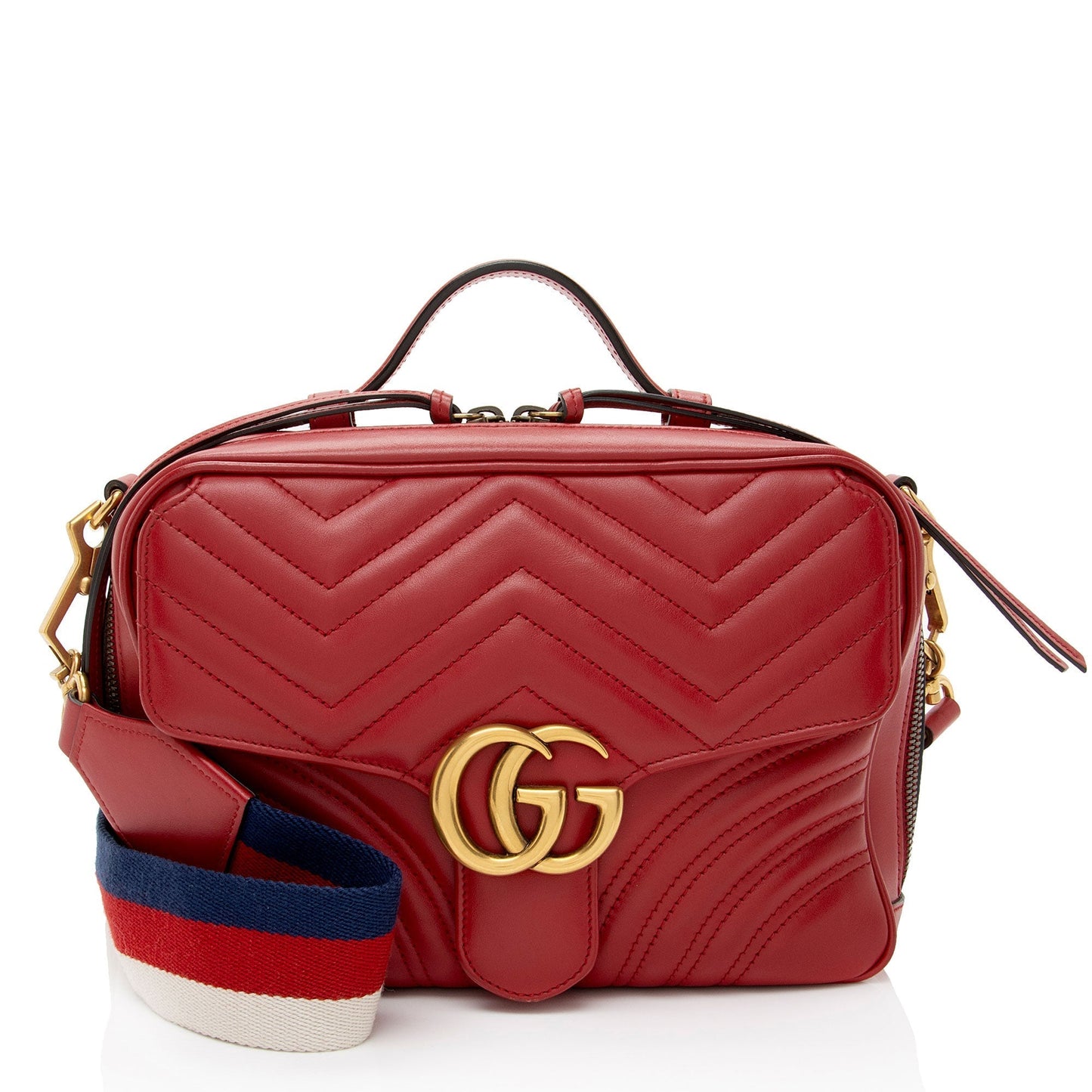Gucci Nylon Leather Top Handle Crossbody