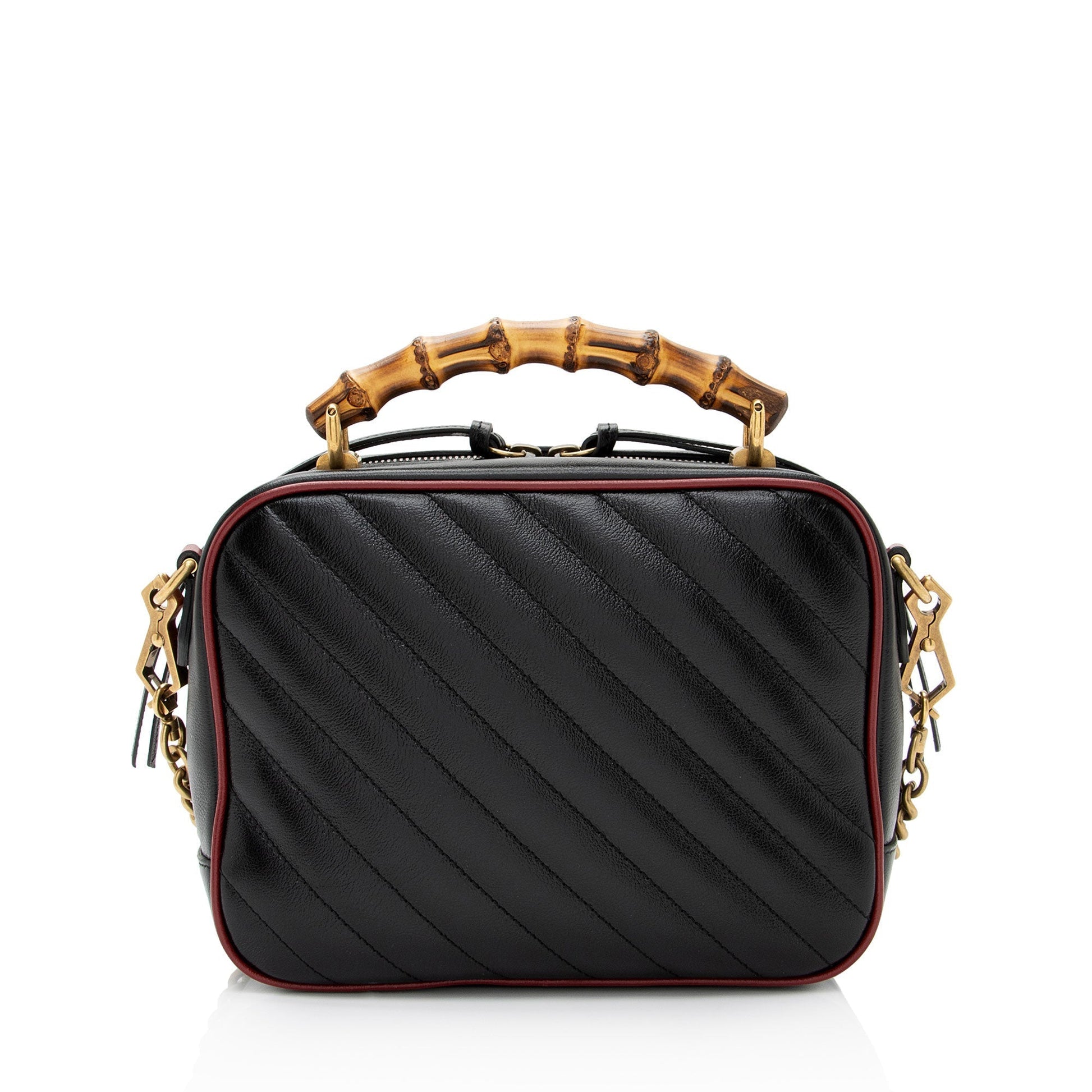 Gucci Monogram Leather Top Handle Crossbody
