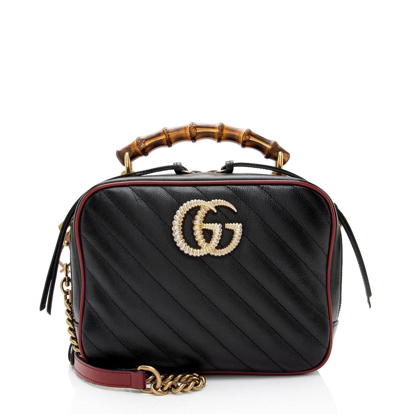 Gucci Monogram Leather Top Handle Crossbody