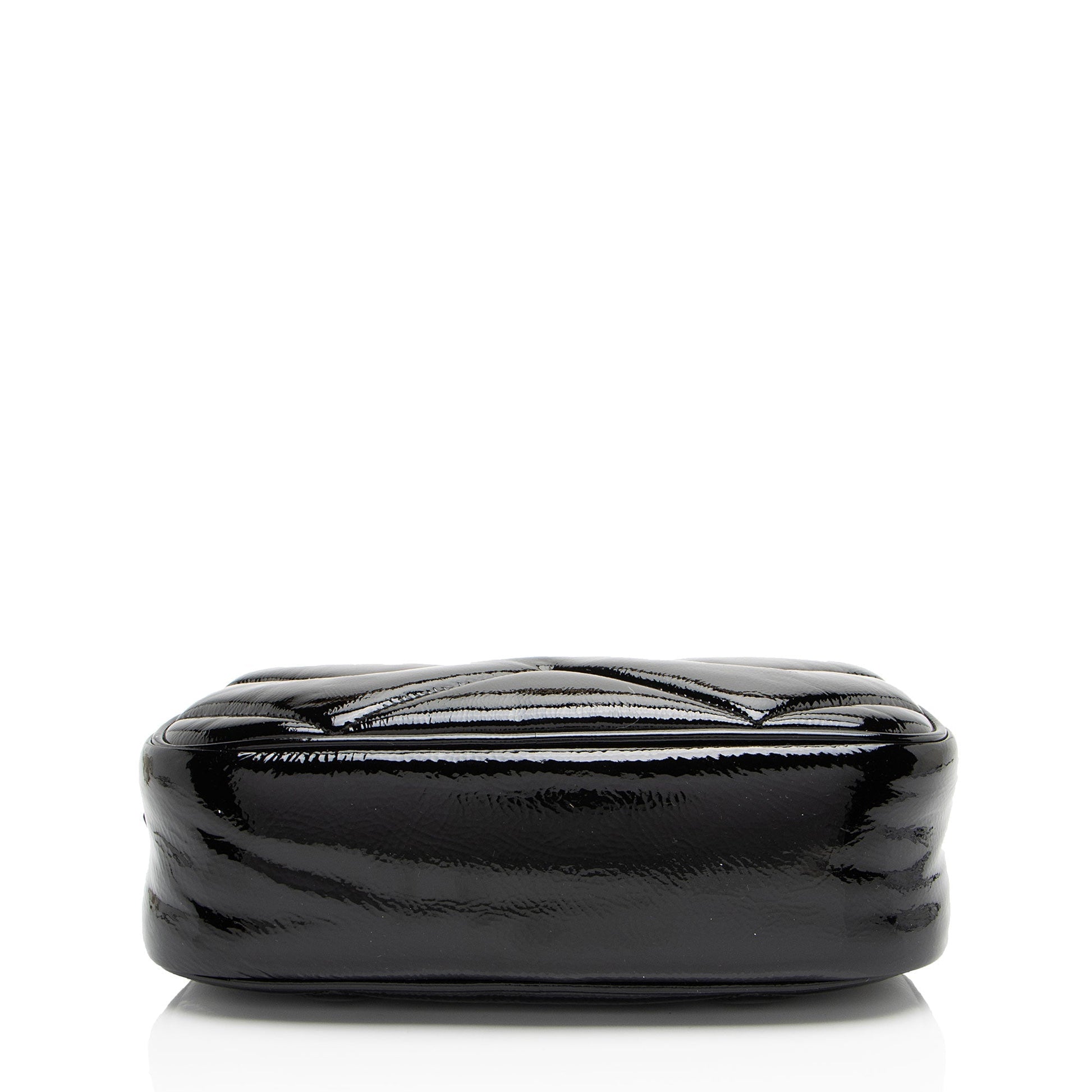 Gucci Matelasse Padded Patent Leather GG Marmont Small Camera Bag