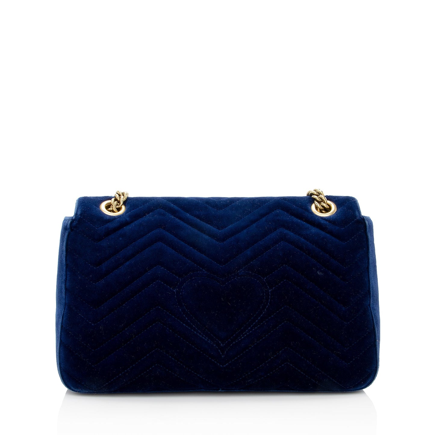 Gucci Matelasse Velvet GG Marmont Medium Shoulder Bag (SHF-22562)