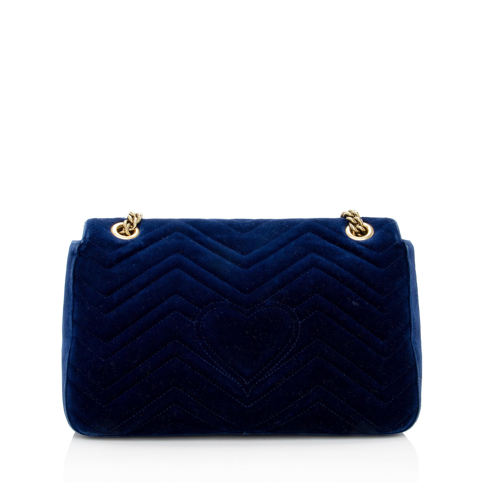 Gucci Matelasse Velvet GG Marmont Medium Shoulder Bag (SHF-22562)
