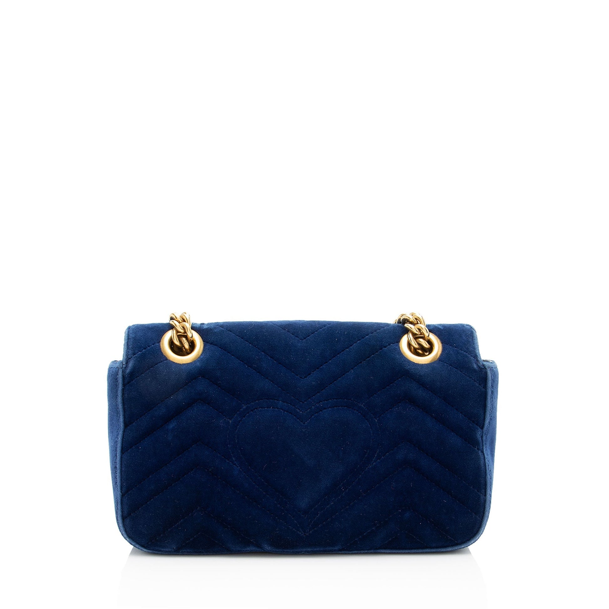 Gucci Matelasse Velvet GG Marmont Small Flap Bag