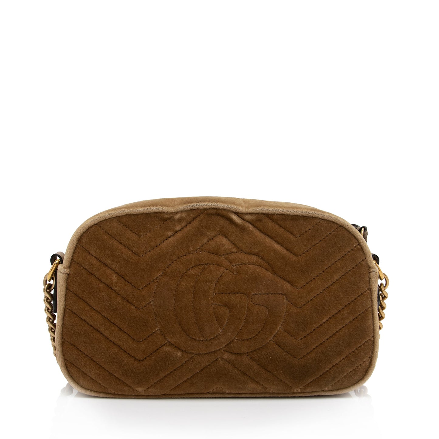 Gucci Matelasse Velvet GG Marmont Small Shoulder Bag (SHF-)