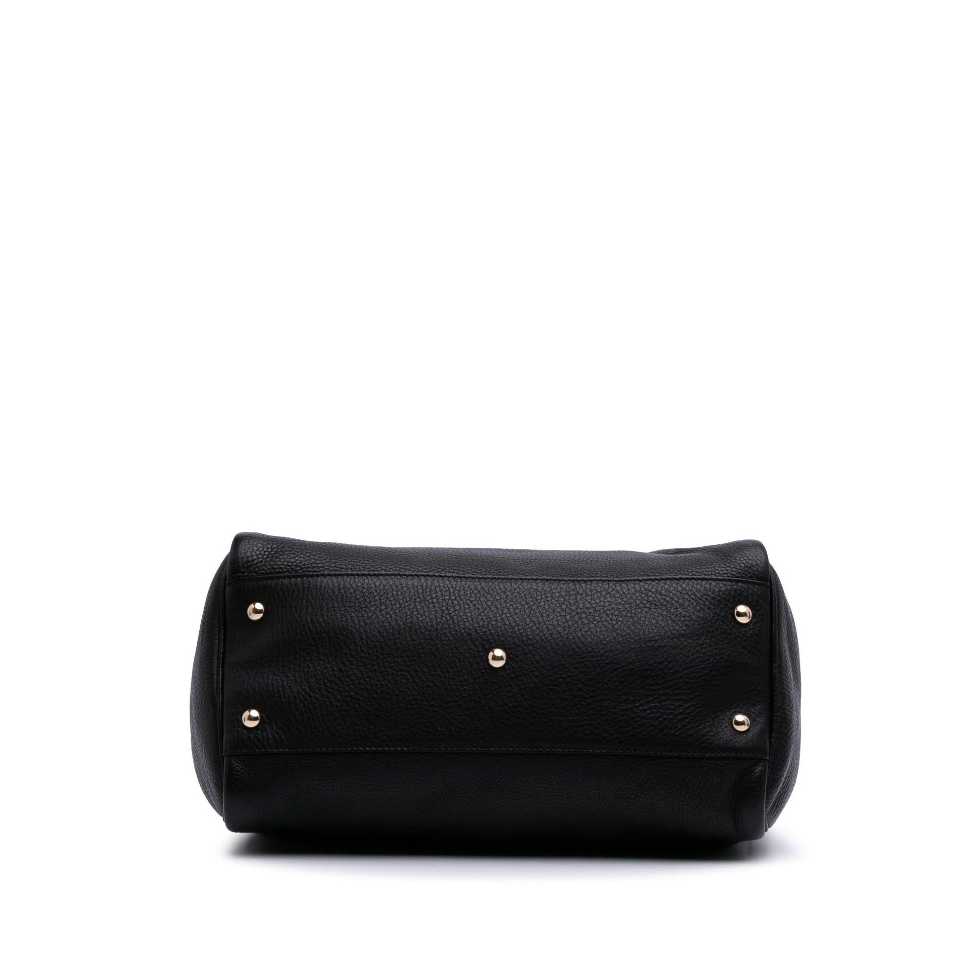 Gucci Medium Calfskin Bamboo Shopper Boston Bag
