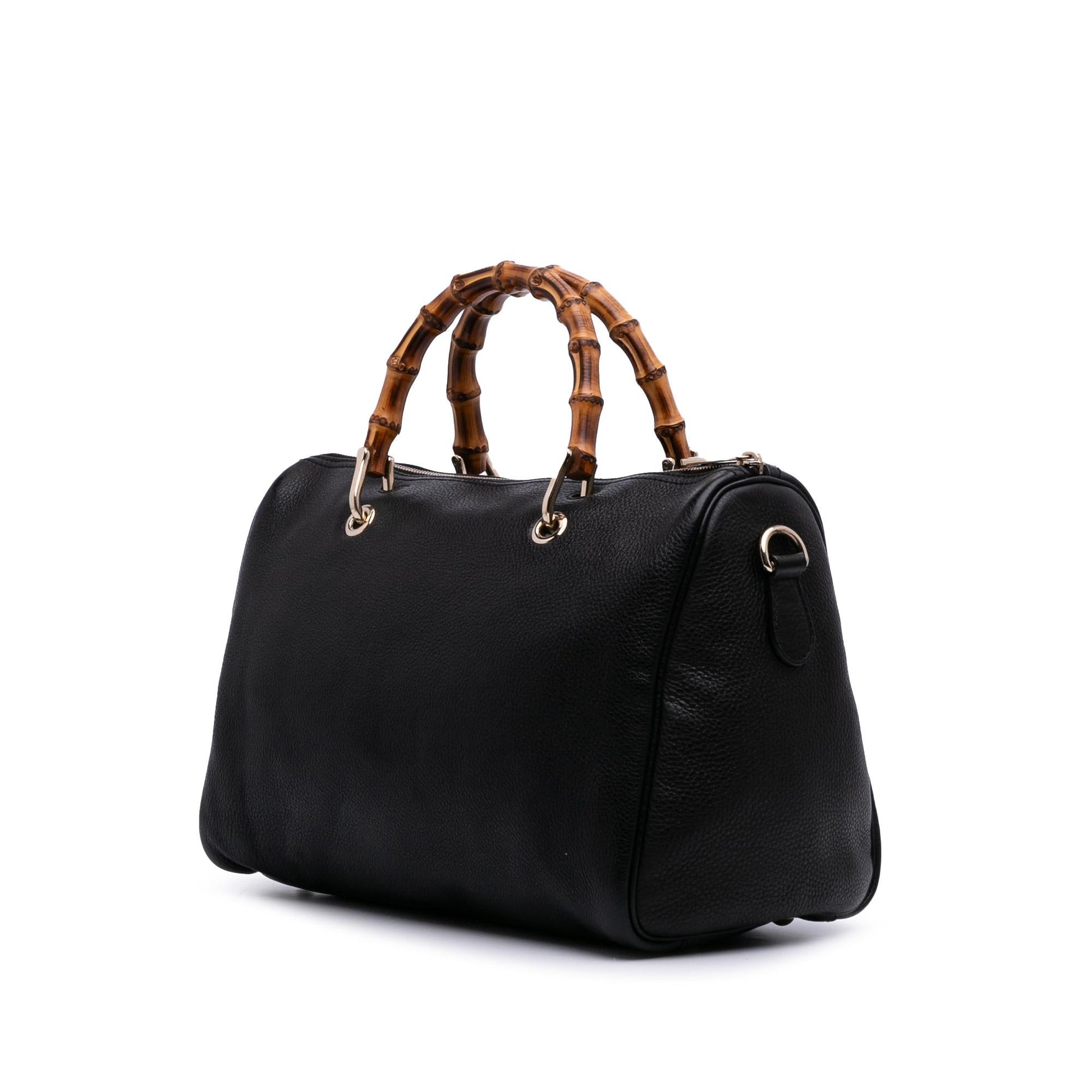 Gucci Medium Calfskin Bamboo Shopper Boston Bag